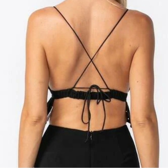 Sky to Moon white eyelet cross back crop top - Picture 5 of 5